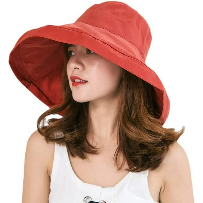 CoCopeaunts Women's Summer Sun Hat Foldable Bucket Hat Cotton