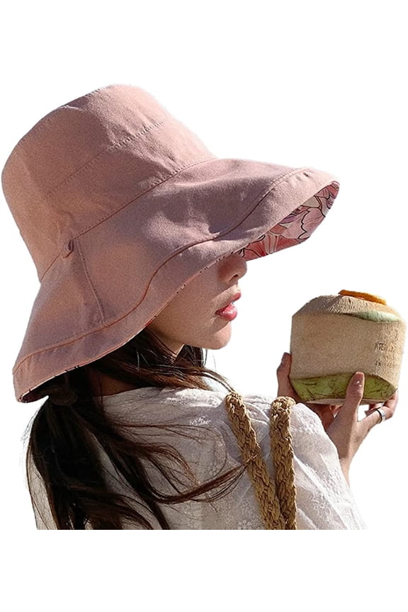 Women's Sun Hat Packable Reversible Bucket Hat UV Sun Protection Wide Brim Fishmen Caps Summer Beach Cap Commute Outdoor