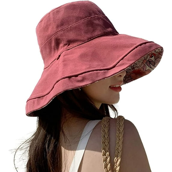 CoCopeaunts Women's Sun Hat Packable Reversible Bucket Hat UV Sun Protection Wide Brim Fishmen Caps Summer Beach Cap Commute Outdoor