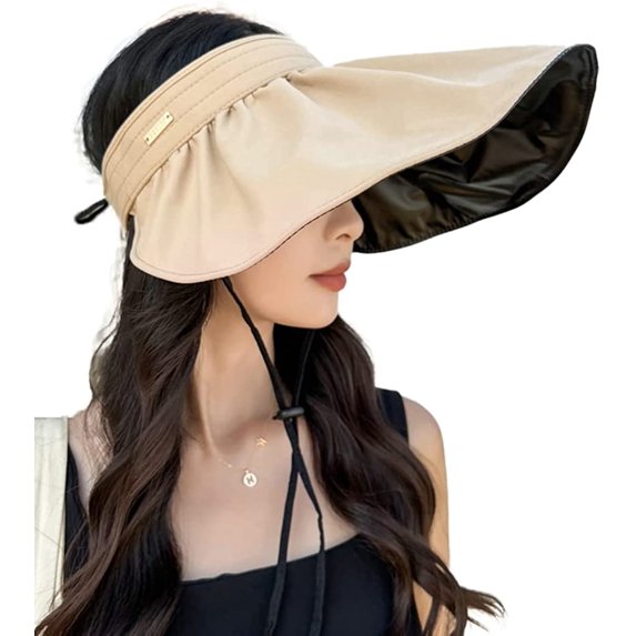 CoCopeaunts Women's Sun Hats Large Wide Brim Visors Beach Hat UV Protection Breathable Visors Rain Hats for Commute Hiking Outdoor Sprot