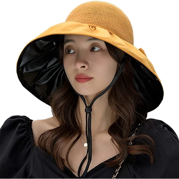 CoCopeaunts Women's Sun Hats Rain Hats UV Protection Bucket Hats Wide Brim Cap Casual Breathable Hiking Foldable Ride Travel Gardening