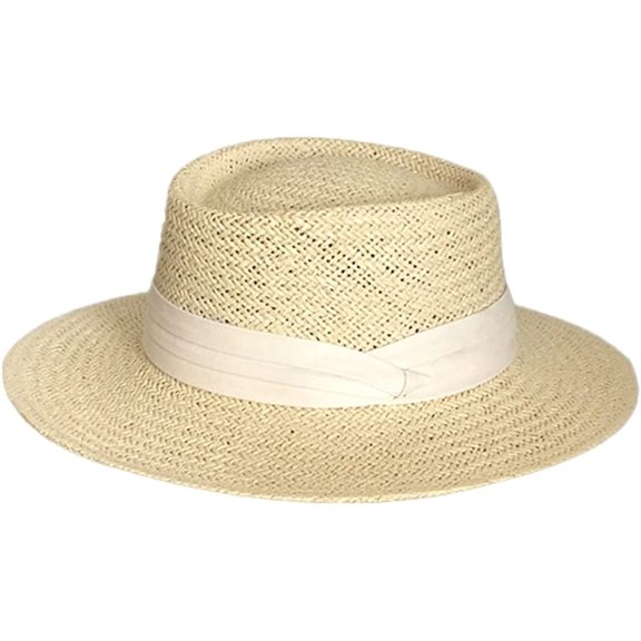 CoCopeaunts Women's Sunhat Straw Wide Brim Breathable Summer Bucket Hat Bow Cute Beige UV Protection Straw Hat Beach Commute