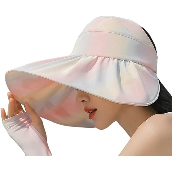 CoCopeaunts Women's Sunhat UV Protection Beach Casual Large Wide Brim Breathable Stylish Gradient Color Packable Shell Cap Tarvel Hiking