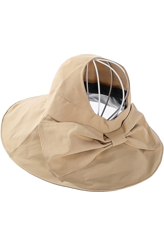 Women's Sunhat UV Protection Topless Beach Fishermen Hats Wide Brim Breathable Ponytail Cap Stylish Cute Bow Vacation Travel