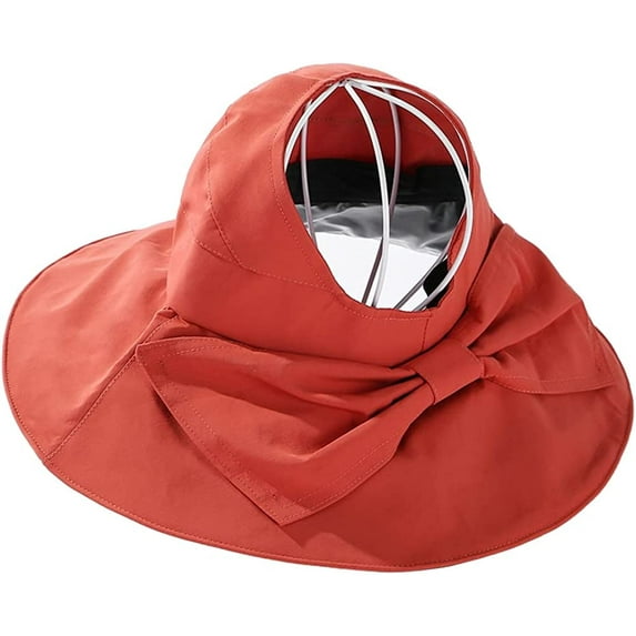 CoCopeaunts Women's Sunhat UV Protection Topless Beach Fishermen Hats Wide Brim Breathable Ponytail Cap Stylish Cute Bow Vacation Travel