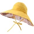 thumbnail image 1 of CoCopeaunts Women's Sunhat Wide Brim Beach Topless Summer Hat Reversible Breathable Stylish Flower Ponytail Large Vacation Foldable Hat, 1 of 8