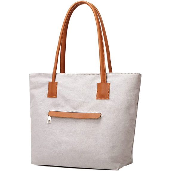 CoCopeaunts Women's Tote Canvas Bag, Canvas Shoulder Bag Large Capacity Commute Stylish School Shoulder Bag Shopping Zipper Hobo Bag 2023
