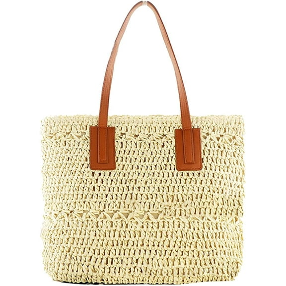 CoCopeaunts Women's Tote Handbags Tote Bag Handbags Satchel Bags Casual Tote Purse Shoulder Bag Stylish Straw Bag Hobo Bag Beach
