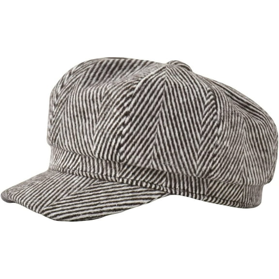 CoCopeaunts Womens Beret Vintage Striped Octagonal Newsboy Cap Ladies Retro Artist Painter Beret Hat Autumn Winter Hat