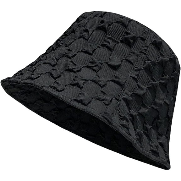 CoCopeaunts Womens Bucket Hat Plain Pleated Fisherman Hat Female Fashion Summer Thin Sunshade Breathable Quick Dry Basin Hat