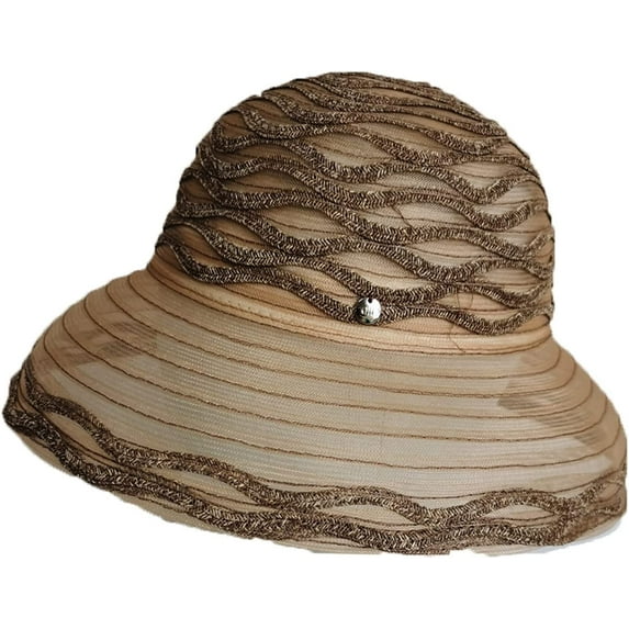 CoCopeaunts Womens Bucket Hat Summer Clear Mesh Breathable Sun Hat Simple Elegant Stitch Fisherman Hat Daily Costume Accessory