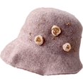 thumbnail image 1 of CoCopeaunts Womens Bucket Hat Vintage Fisherman Hat Winter Warm Wool Bowl Hat Fashion Broken Diamond Flower Bucket Cap for Girl, 1 of 8
