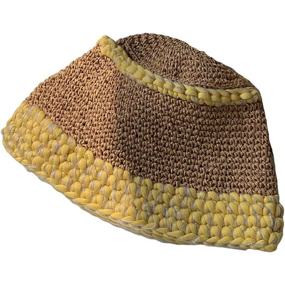 CoCopeaunts Womens Bucket Hats Autumn Crochet Ladies Handmade Knit Fisherman Hat Female Fashion Two-Colors Casual Bucket Cap