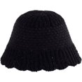 thumbnail image 1 of CoCopeaunts Womens Bucket Hats Knit Splicing Color Autumn Winter Hat Warm Fashion Visors Foldable Basin Hat for Gift Ruffle Brim, 1 of 8