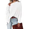 thumbnail image 1 of CoCopeaunts Womens Casual Sweaters Pullover Long Sleeve Waffle Cable Knit Pullover Loose Fitting Jumper Tops Fall Tops 2022, 1 of 3
