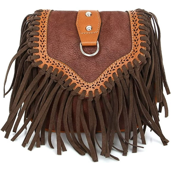 CoCopeaunts Womens Crossbody Bag Hobo Shoulder Handbag Retro Bohemian Satchel Purse with Tassel
