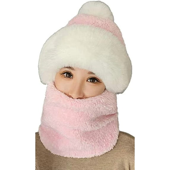 CoCopeaunts Womens Knit Beanie Hat Scarf Fleece Lined Peruvian Circle Scarf Warm Knit Hat Pom Skull Cap