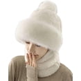thumbnail image 1 of CoCopeaunts Womens Knit Beanie Hat Scarf Fleece Lined Peruvian Circle Scarf Warm Knit Hat Pom Skull Cap, 1 of 4