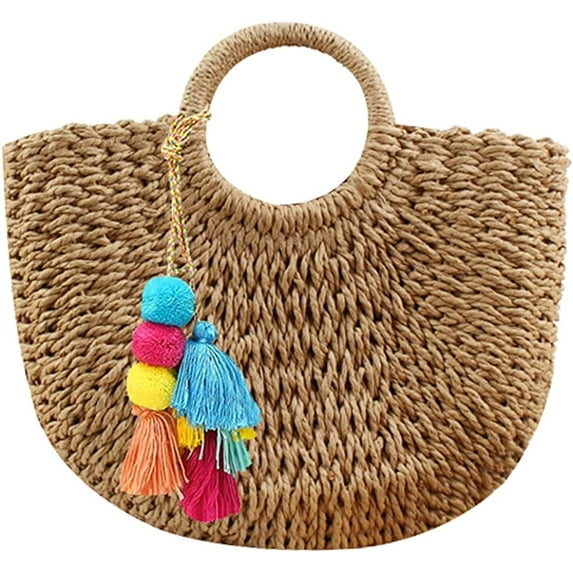 CoCopeaunts Womens Large Straw Tote Bag Beach Hobo Handbag Summer Handwoven Bags Purse
