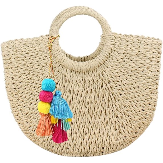 CoCopeaunts Womens Large Straw Tote Bag Beach Hobo Handbag Summer Handwoven Bags Purse