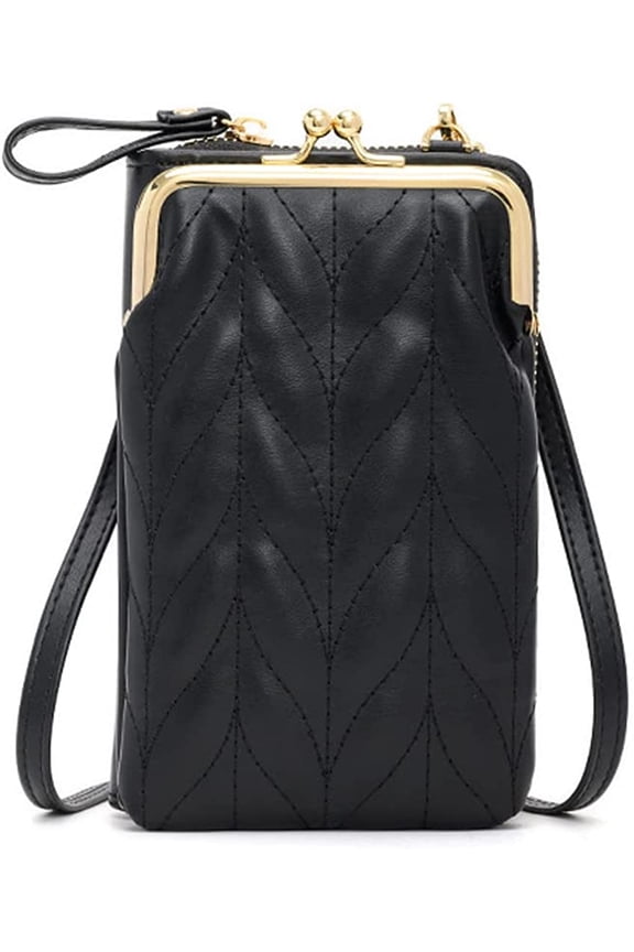 s Womens PU Leather Kiss Lock Shoulder Bag Retro Crossbody Coin Purse with Adjustable Straps Small Phone Bag for Work