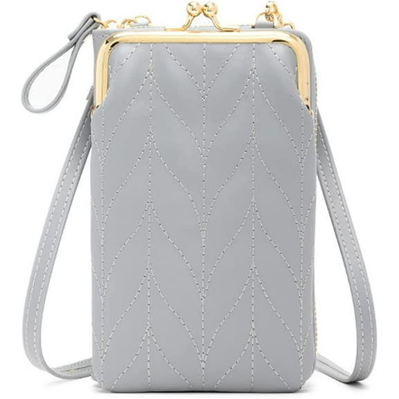 CoCopeaunts Womens PU Leather Kiss Lock Shoulder Bag Retro Crossbody Coin Purse with Adjustable Straps Small Phone Bag for Work