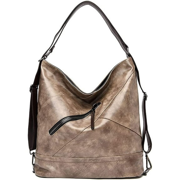 CoCopeaunts Womens PU Leather Tote Bag Large Capacity Handbag Retro Shoulder Bag with Adjustable Strap Casual Hobo Purse