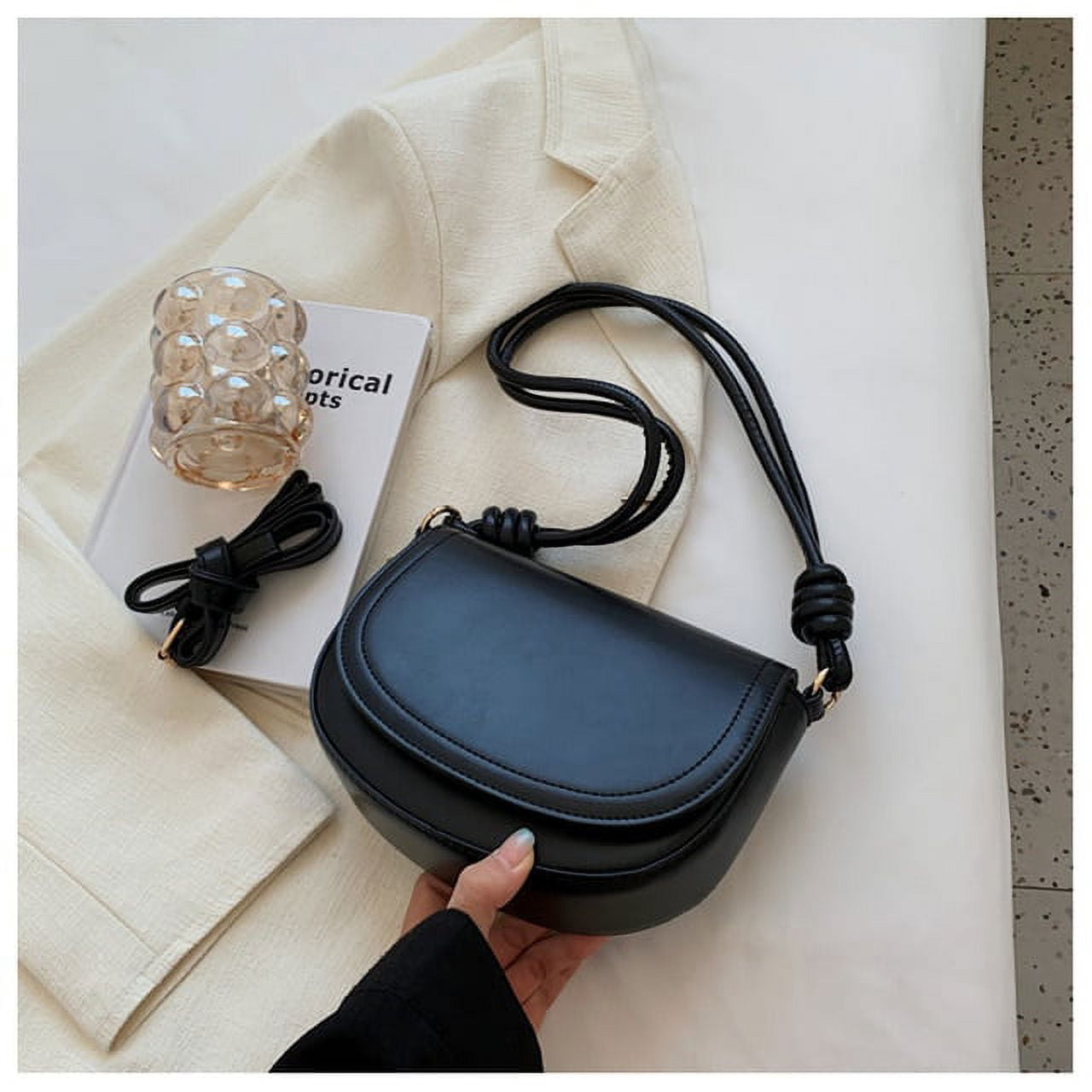 Cocopeaunt Vintage Simple Shoulder Bags for Women Casual Small Flap Crossbody Bag Purse Girls PU Leather Messenger Handbags Bolsa Feminina, Adult