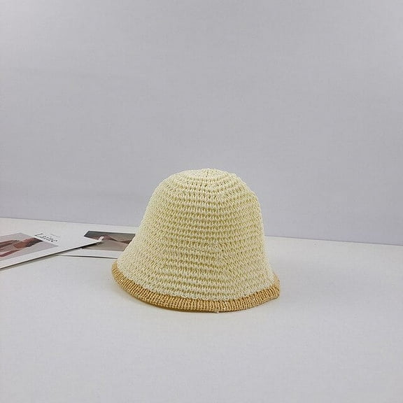 CoCopeaunts Womens Striped Bucket Hat Summer Breathable Hip Hop Bob Foldable Straw Sunhat Fisherman Hat Outdoor Travel Gorro Sun Cap Panama