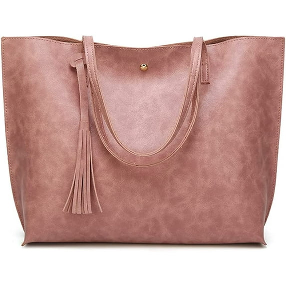 CoCopeaunts Womens Tote Bag Roomy Shoulder Purse Retro Commuter Work Handbag with Tassel