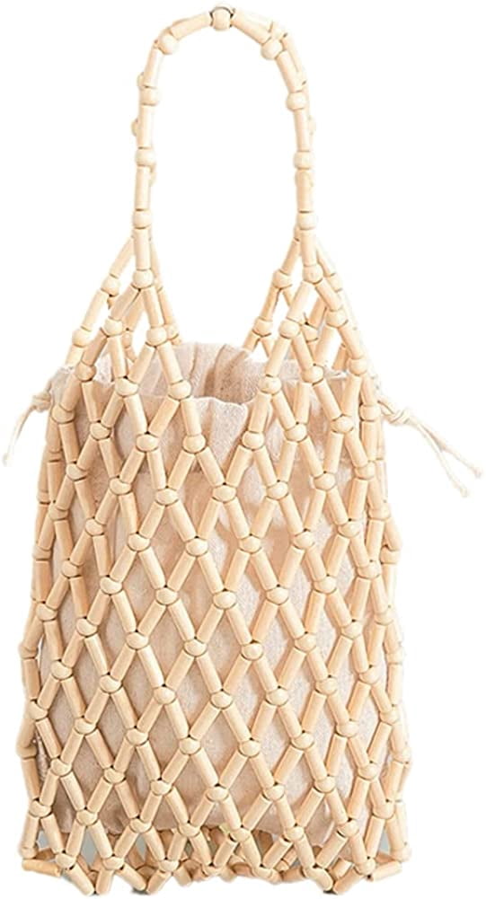Aprilmin Straw Beach Canvas Tote Bag - Handmade Hobo Shoulder Bag, Large Red Polychrome Crossbody Purse For Women