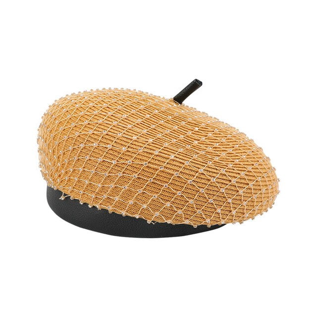 CoCopeaunts Womens Woven Berets Cap Spring Summer French Artist Rhinestone Beret Straw Hat Female Jewelry Painter Caps Bonnet Cap Wholesale