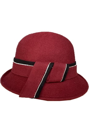 Wool Bowler Hat Female Autumn Winter Felt Hat Hundred Take Ladies Fisherman Hat with Rhinestone Decorative Hatband