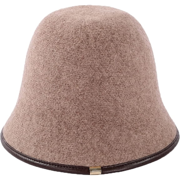 CoCopeaunts Wool Bucket Hat Women Autumn Winter Warm Fisherman Hats Vintage Solid Color Casual Simple Packable Bucket Hat Cap