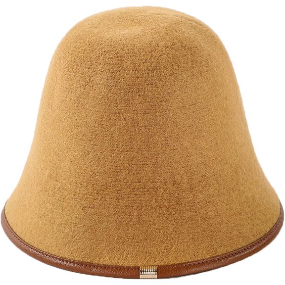 CoCopeaunts Wool Bucket Hat Women Autumn Winter Warm Fisherman Hats Vintage Solid Color Casual Simple Packable Bucket Hat Cap