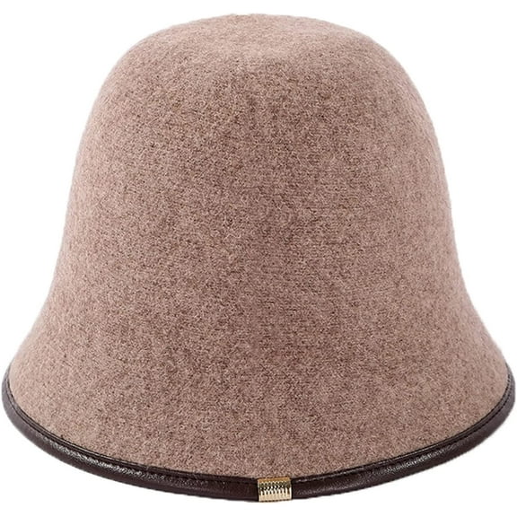 CoCopeaunts Wool Bucket Hat Women Autumn Winter Warm Fisherman Hats Vintage Solid Color Casual Simple Packable Bucket Hat Cap