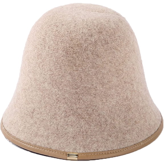 CoCopeaunts Wool Bucket Hat Women Autumn Winter Warm Fisherman Hats Vintage Solid Color Casual Simple Packable Bucket Hat Cap