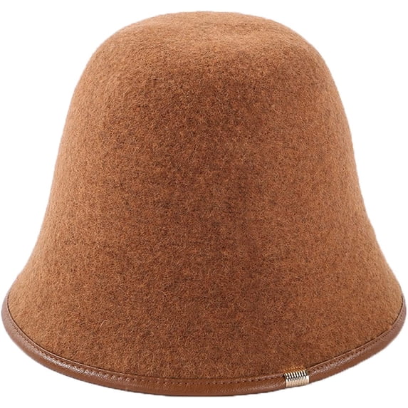 CoCopeaunts Wool Bucket Hat Women Autumn Winter Warm Fisherman Hats Vintage Solid Color Casual Simple Packable Bucket Hat Cap
