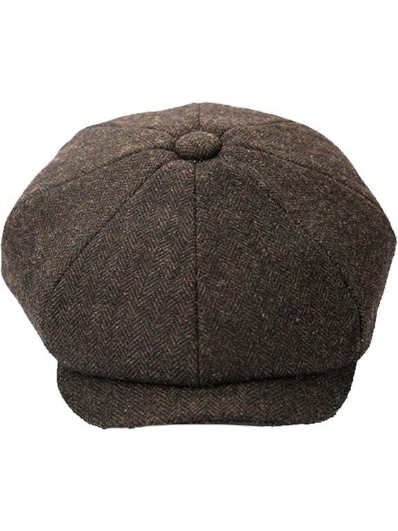 Wool Tweed Newsboy Cap Unisex Vintage Classic Casual Berets Hat Men Women Spring Winter Wild Warm Octagonal Cap