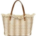 thumbnail image 1 of CoCopeaunts Woven Handbag for Women, Fringed Shopping Bag Large Hobo Shoulder Bag for Beach Vocation Travel, 1 of 1