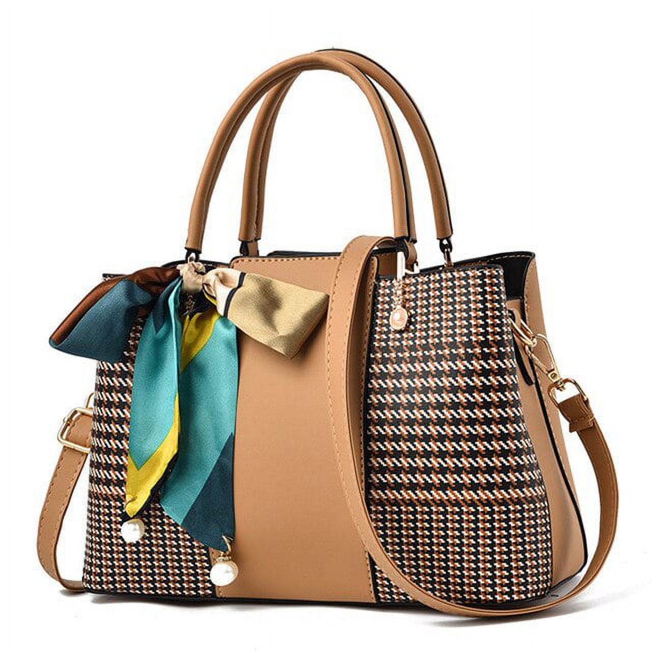 Luxury Handbags Women Bags Shoulder Bags For Women Leather Handbag Contrast  Color Ladies Hand Bag (Yellow-White) - Walmart.com