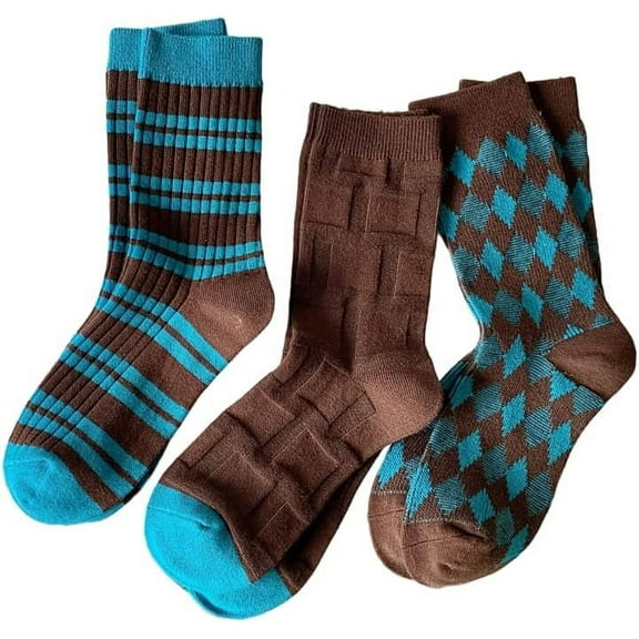 CoCozhu 3/6 Pairs Retro Style Striped Socks, Anti-pilling Moisture-wicking Athletic Crew socks for Women