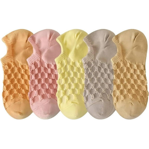 CoCozhu 5/10 Pairs No Show Socks for Women Moisture-wicking Checkered Low Cut Socks for Women