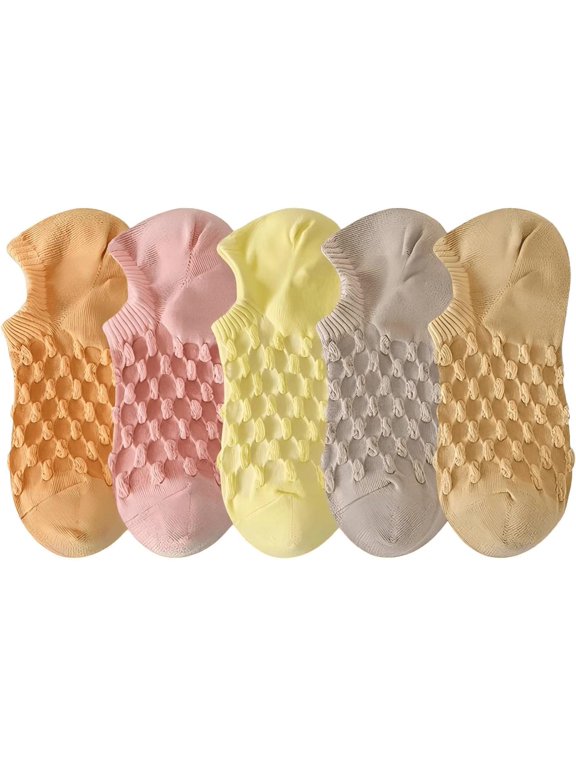 5/10 Pairs No Show Socks for Women Moisture-wicking Checkered Low Cut Socks for Women