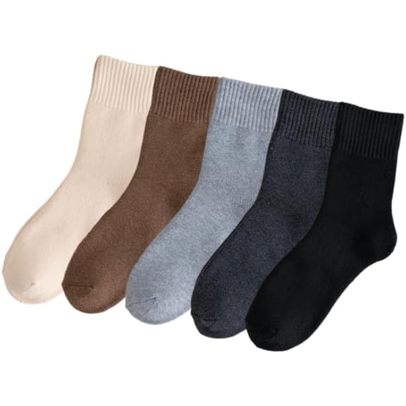 CoCozhu 5 Pack Cotton Socks for Women Girls, Cozy Warm Ankle Socks Women Shoe Size 5-11