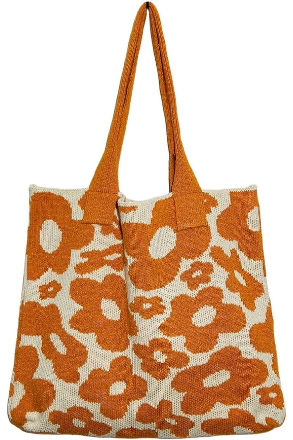 Fairycore Hobo Bag Women Crochet Tote Bag Y2K Flower Shoulder Bag Fairy Grunge Purse Shopping Handbag Accessories