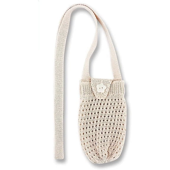 CoCozhu Fairycore Mini Crossbody Bags Y2K Fairy Grunge Crochet Purse Aesthetic Knitted Shoulder Handbag Alt Accessories (Beige)