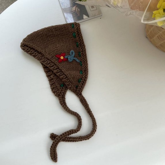 CoCozhu Korean Version Of Handmade Woolen Flower Flowers With Head Scarf Soft Girl Cute Girl Earmuffs Winter Ear Protective Warm Ear Hood