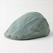 CoCozhu Niche Heavy Industry Washing Fashion Anti -Wearing Malled Hat Men's Korean Version Wide Tide Short -Round Denim Retro Front Hat