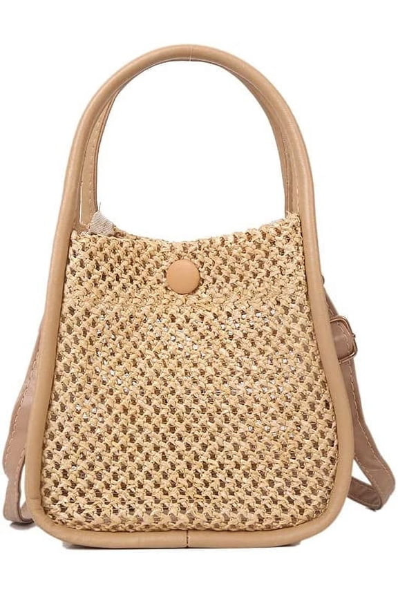 Straw Bag for Women Summer Beach Bag Soft Woven Tote Bag Large Rattan Shoulder Bag for Vacation Crossbody Phone Bag